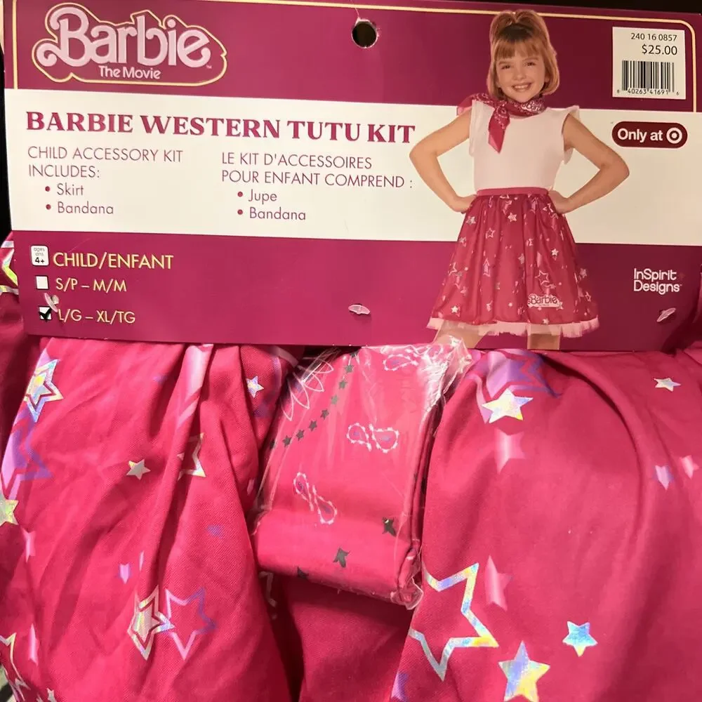 Barbie Movie Kid's Western Tutu Bandana Halloween Costume Kit Large/XL
